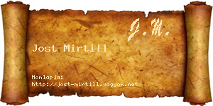 Jost Mirtill névjegykártya